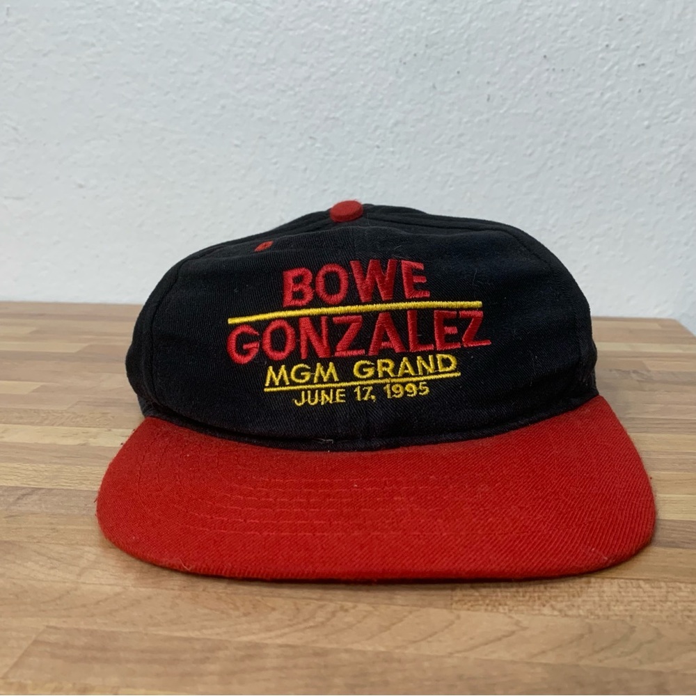 Vintage MGM Boxing Riddick Bowe vs Jorge Luis Gonzalez Snap Back Hat Adult